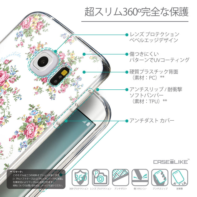 Details in Japanese - CASEiLIKE Samsung Galaxy S6 Edge back cover Floral Rose Classic 2260