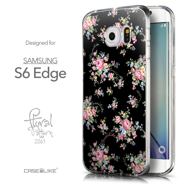 Front & Side View - CASEiLIKE Samsung Galaxy S6 Edge back cover Floral Rose Classic 2261