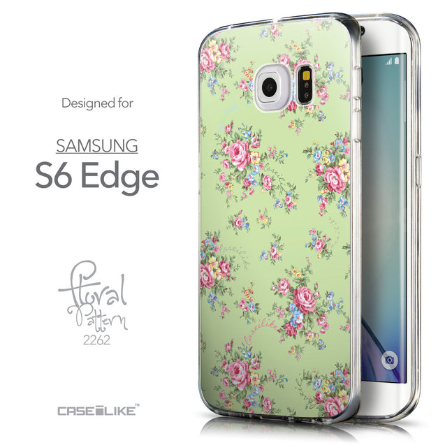 Front & Side View - CASEiLIKE Samsung Galaxy S6 Edge back cover Floral Rose Classic 2262