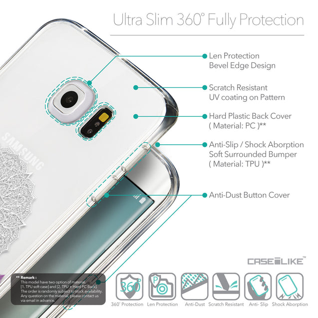 Details in English - CASEiLIKE Samsung Galaxy S6 Edge back cover Mandala Art 2301