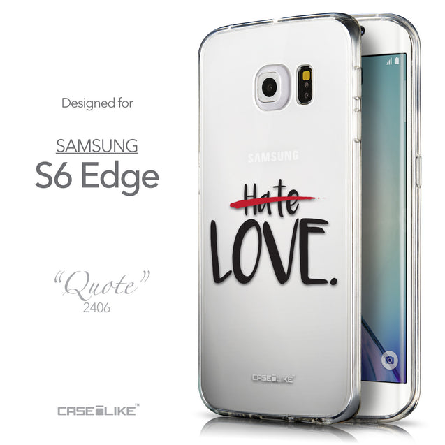 Front & Side View - CASEiLIKE Samsung Galaxy S6 Edge back cover Quote 2406