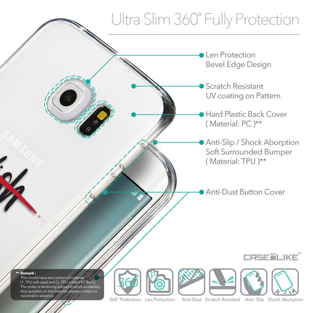 Details in English - CASEiLIKE Samsung Galaxy S6 Edge back cover Quote 2407