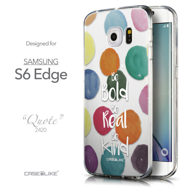 Front & Side View - CASEiLIKE Samsung Galaxy S6 Edge back cover Quote 2420
