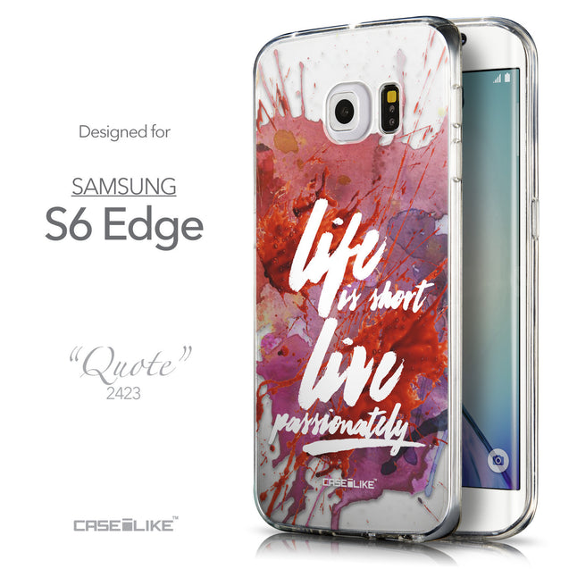 Front & Side View - CASEiLIKE Samsung Galaxy S6 Edge back cover Quote 2423