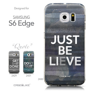 Collection - CASEiLIKE Samsung Galaxy S6 Edge back cover Quote 2430