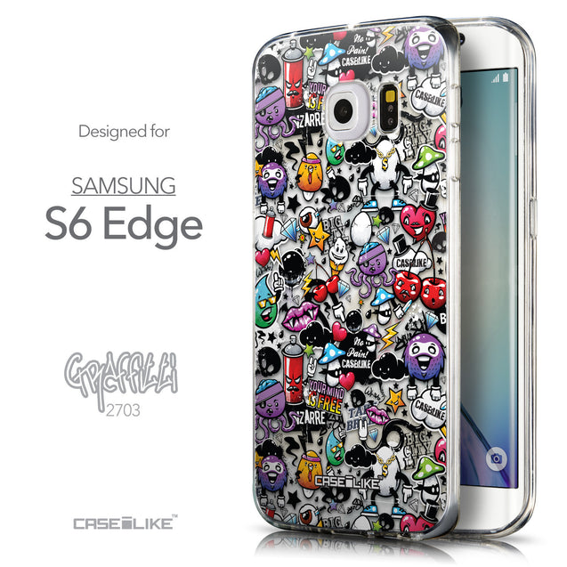 Front & Side View - CASEiLIKE Samsung Galaxy S6 Edge back cover Graffiti 2703