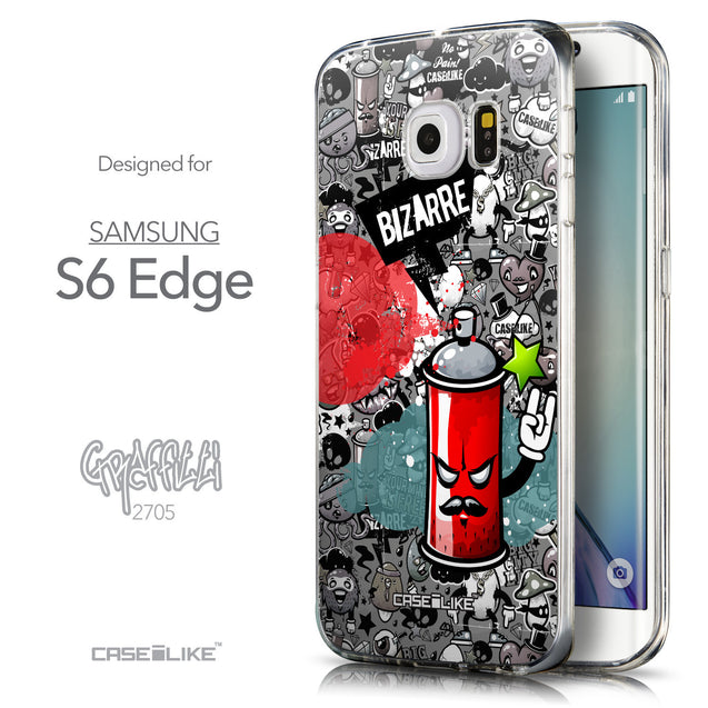 Front & Side View - CASEiLIKE Samsung Galaxy S6 Edge back cover Graffiti 2705