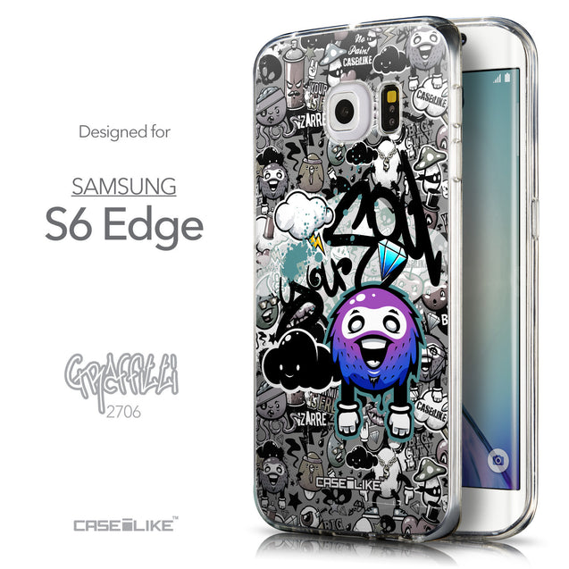 Front & Side View - CASEiLIKE Samsung Galaxy S6 Edge back cover Graffiti 2706