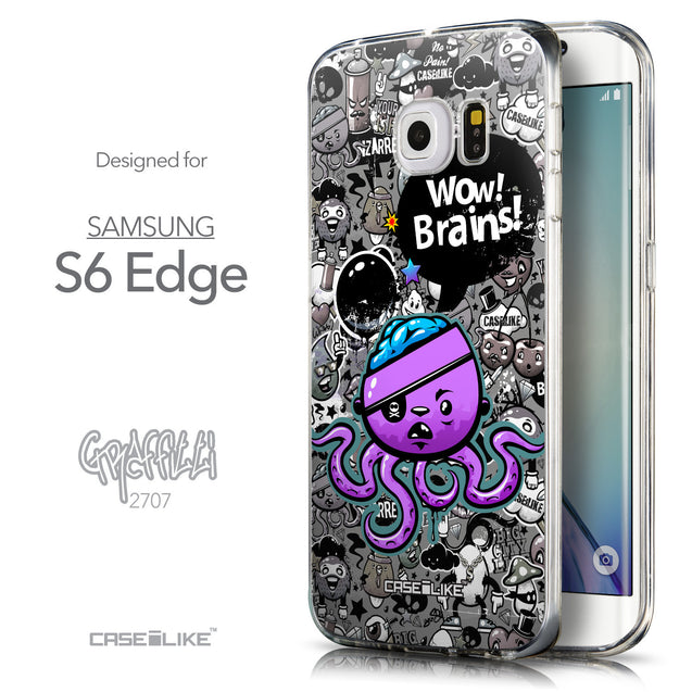 Front & Side View - CASEiLIKE Samsung Galaxy S6 Edge back cover Graffiti 2707