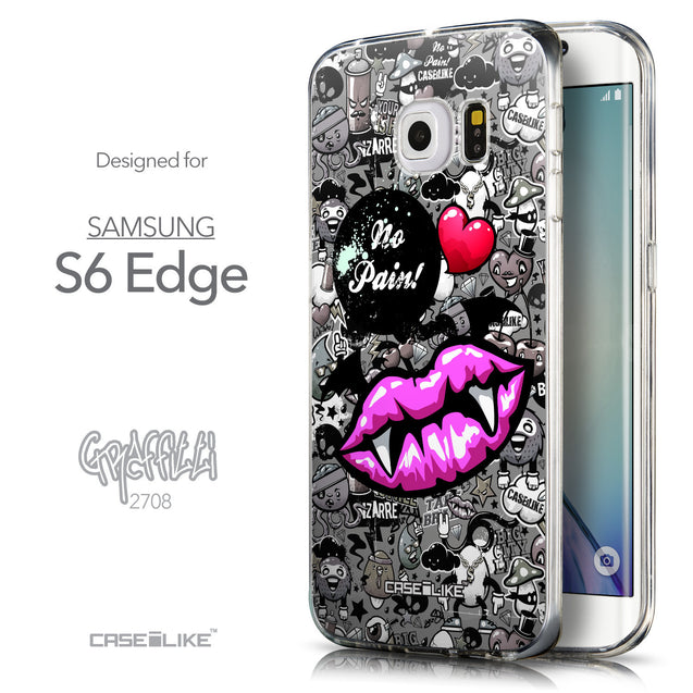 Front & Side View - CASEiLIKE Samsung Galaxy S6 Edge back cover Graffiti 2708