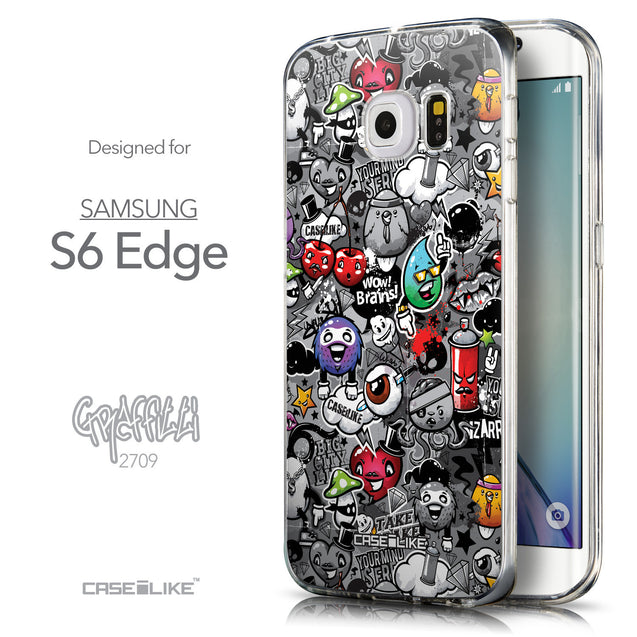 Front & Side View - CASEiLIKE Samsung Galaxy S6 Edge back cover Graffiti 2709