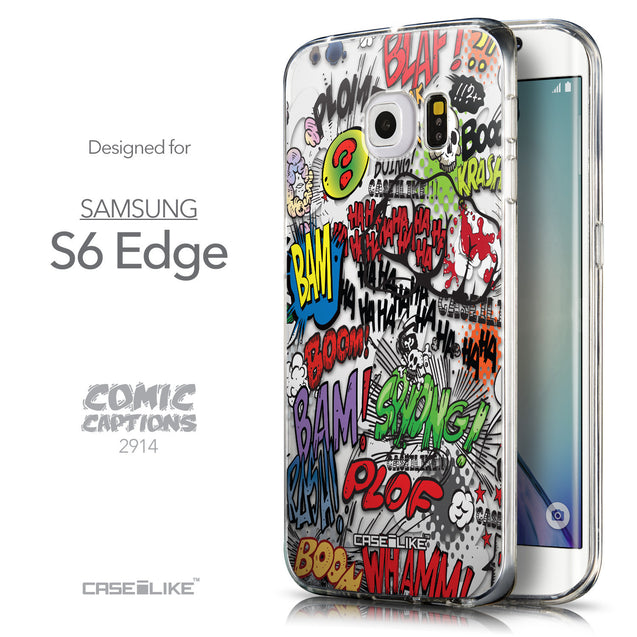 Front & Side View - CASEiLIKE Samsung Galaxy S6 Edge back cover Comic Captions 2914