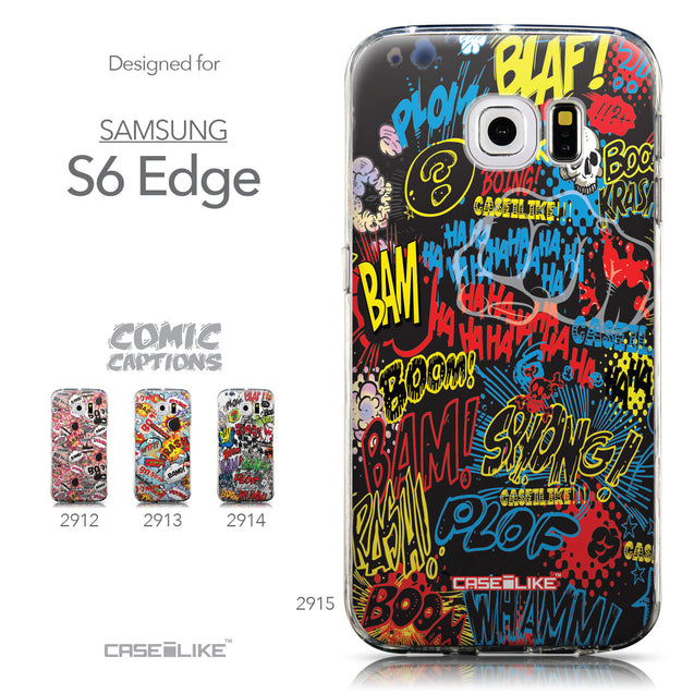 Collection - CASEiLIKE Samsung Galaxy S6 Edge back cover Comic Captions Black 2915