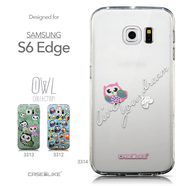 Collection - CASEiLIKE Samsung Galaxy S6 Edge back cover Owl Graphic Design 3314