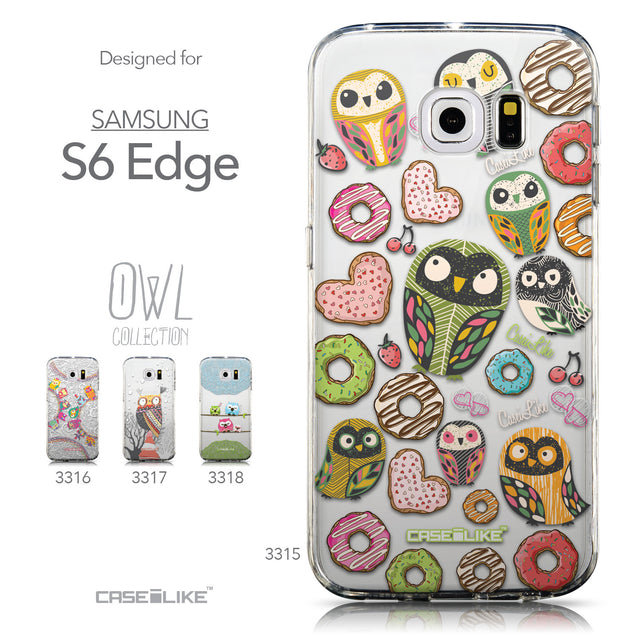 Collection - CASEiLIKE Samsung Galaxy S6 Edge back cover Owl Graphic Design 3315