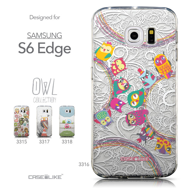 Collection - CASEiLIKE Samsung Galaxy S6 Edge back cover Owl Graphic Design 3316