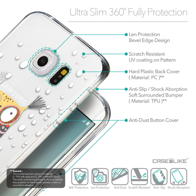 Details in English - CASEiLIKE Samsung Galaxy S6 Edge back cover Owl Graphic Design 3317