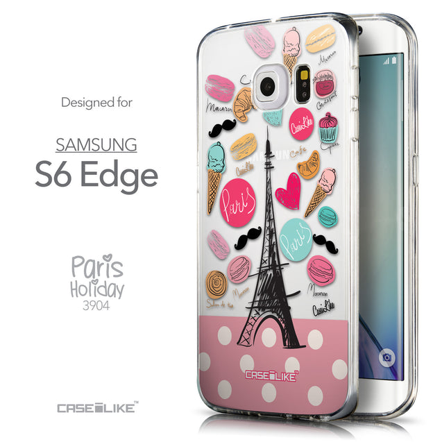 Front & Side View - CASEiLIKE Samsung Galaxy S6 Edge back cover Paris Holiday 3904
