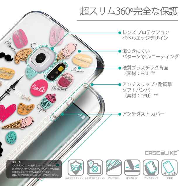 Details in Japanese - CASEiLIKE Samsung Galaxy S6 Edge back cover Paris Holiday 3904