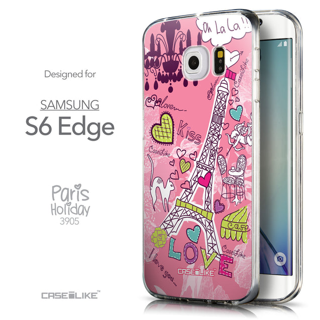 Front & Side View - CASEiLIKE Samsung Galaxy S6 Edge back cover Paris Holiday 3905