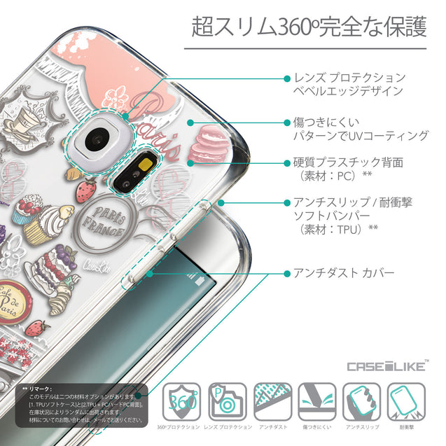 Details in Japanese - CASEiLIKE Samsung Galaxy S6 Edge back cover Paris Holiday 3907