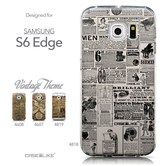Collection - CASEiLIKE Samsung Galaxy S6 Edge back cover Vintage Newspaper Advertising 4818