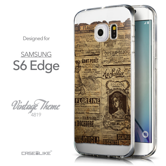 Front & Side View - CASEiLIKE Samsung Galaxy S6 Edge back cover Vintage Newspaper Advertising 4819