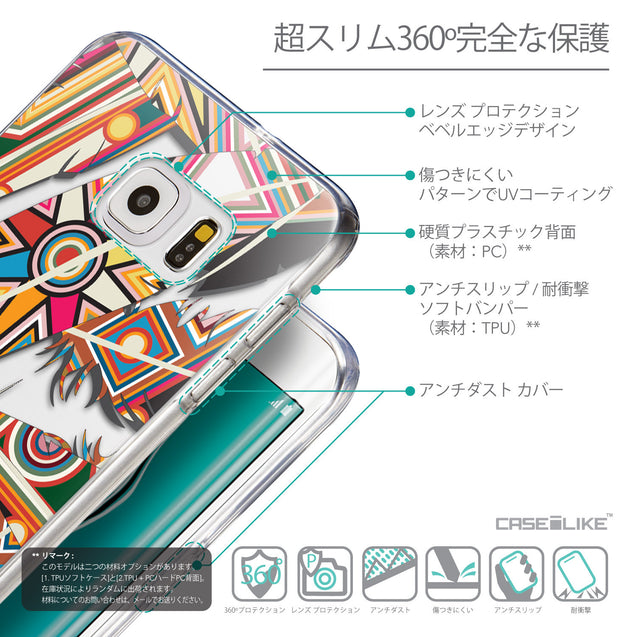 Details in Japanese - CASEiLIKE Samsung Galaxy S6 Edge Plus back cover Indian Tribal Theme Pattern 2054