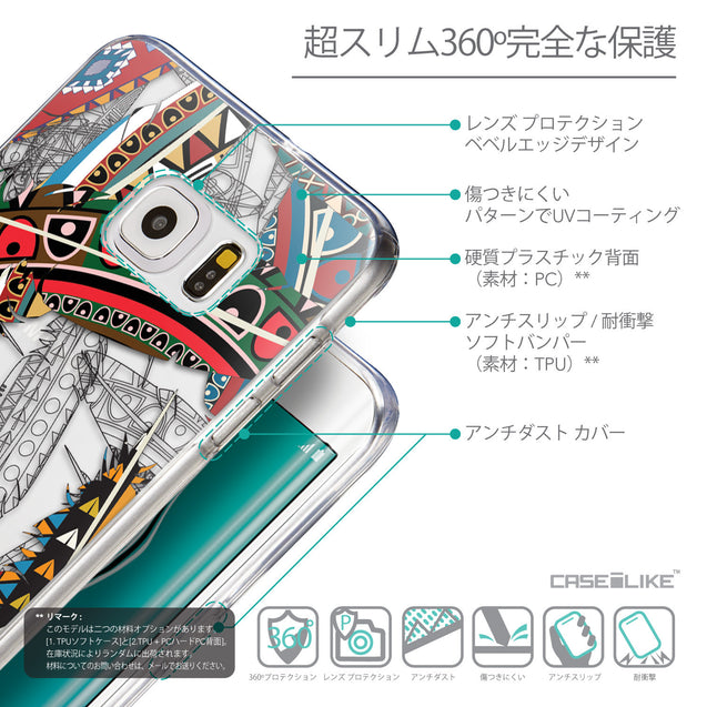 Details in Japanese - CASEiLIKE Samsung Galaxy S6 Edge Plus back cover Indian Tribal Theme Pattern 2055