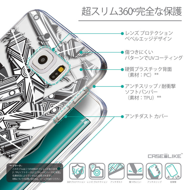 Details in Japanese - CASEiLIKE Samsung Galaxy S6 Edge Plus back cover Indian Tribal Theme Pattern 2056