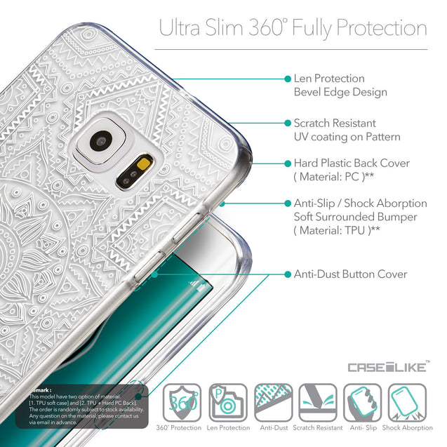 Details in English - CASEiLIKE Samsung Galaxy S6 Edge Plus back cover Indian Line Art 2061