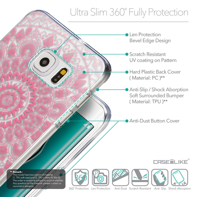 Details in English - CASEiLIKE Samsung Galaxy S6 Edge Plus back cover Indian Line Art 2062