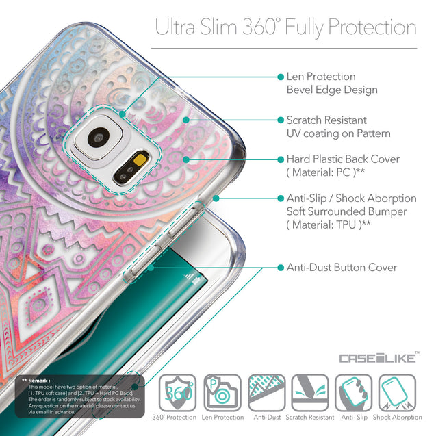 Details in English - CASEiLIKE Samsung Galaxy S6 Edge Plus back cover Indian Line Art 2065