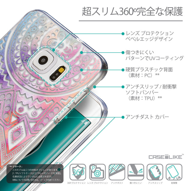 Details in Japanese - CASEiLIKE Samsung Galaxy S6 Edge Plus back cover Indian Line Art 2065