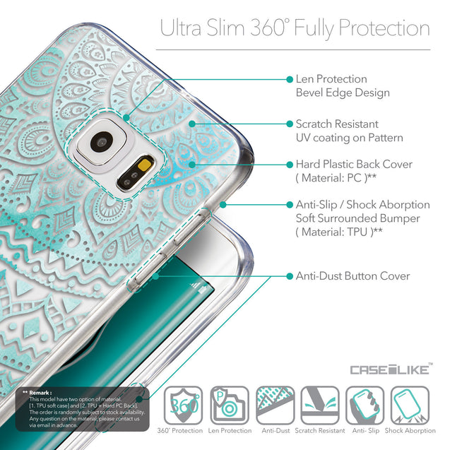 Details in English - CASEiLIKE Samsung Galaxy S6 Edge Plus back cover Indian Line Art 2066