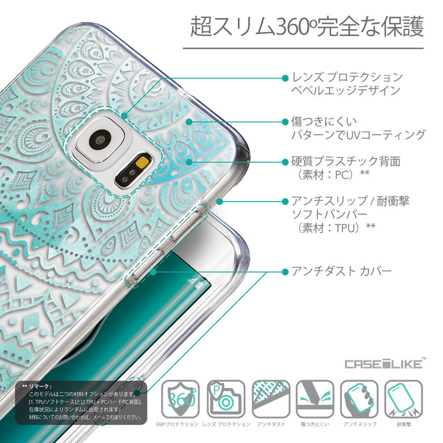 Details in Japanese - CASEiLIKE Samsung Galaxy S6 Edge Plus back cover Indian Line Art 2066