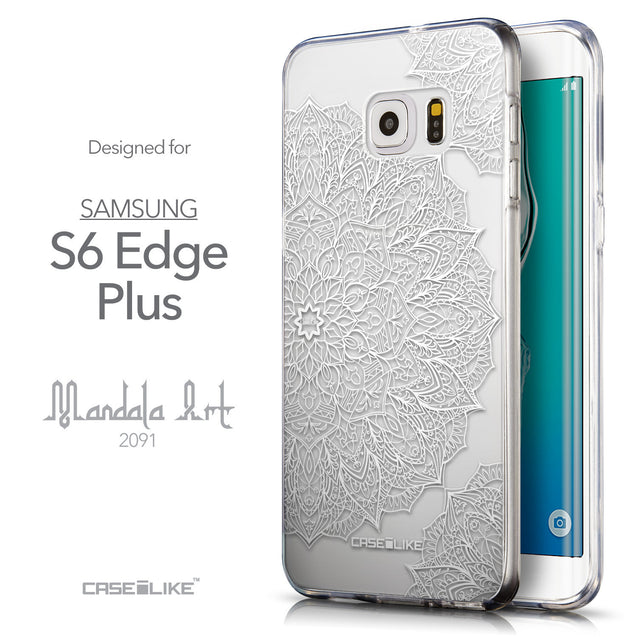 Front & Side View - CASEiLIKE Samsung Galaxy S6 Edge Plus back cover Mandala Art 2091