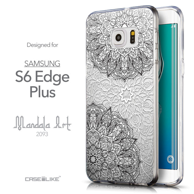 Front & Side View - CASEiLIKE Samsung Galaxy S6 Edge Plus back cover Mandala Art 2093