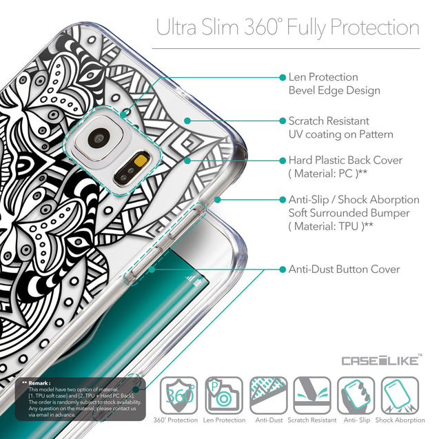 Details in English - CASEiLIKE Samsung Galaxy S6 Edge Plus back cover Mandala Art 2096