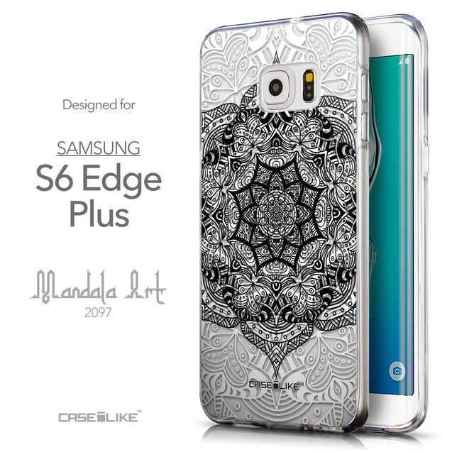Front & Side View - CASEiLIKE Samsung Galaxy S6 Edge Plus back cover Mandala Art 2097