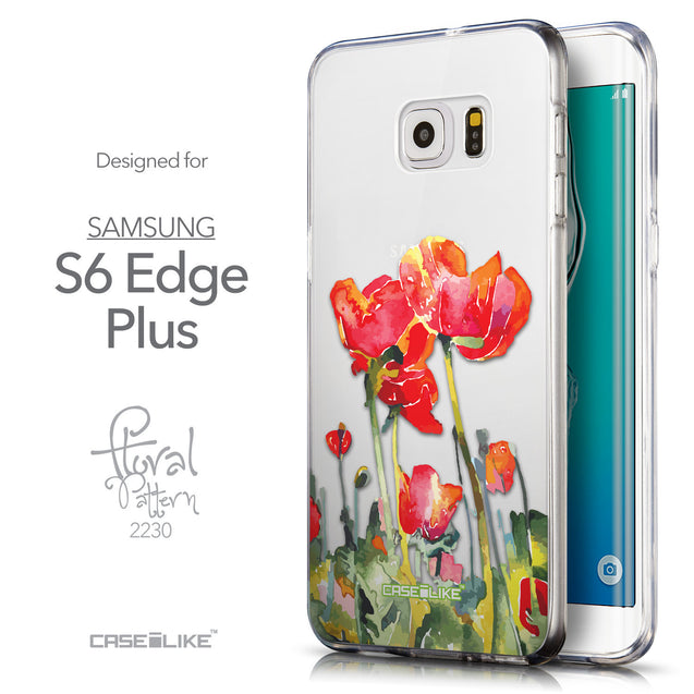 Front & Side View - CASEiLIKE Samsung Galaxy S6 Edge Plus back cover Watercolor Floral 2230