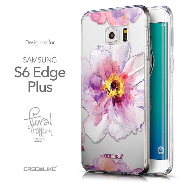 Front & Side View - CASEiLIKE Samsung Galaxy S6 Edge Plus back cover Watercolor Floral 2231