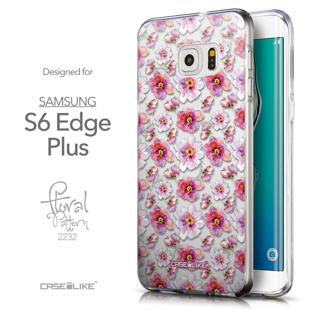 Front & Side View - CASEiLIKE Samsung Galaxy S6 Edge Plus back cover Watercolor Floral 2232