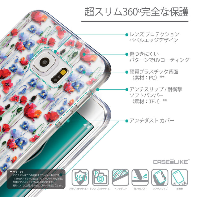 Details in Japanese - CASEiLIKE Samsung Galaxy S6 Edge Plus back cover Watercolor Floral 2233