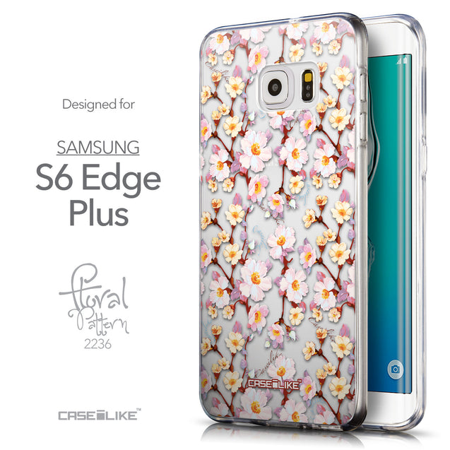 Front & Side View - CASEiLIKE Samsung Galaxy S6 Edge Plus back cover Watercolor Floral 2236