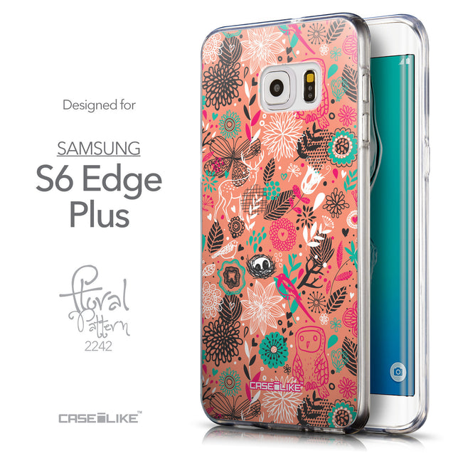 Front & Side View - CASEiLIKE Samsung Galaxy S6 Edge Plus back cover Spring Forest Pink 2242