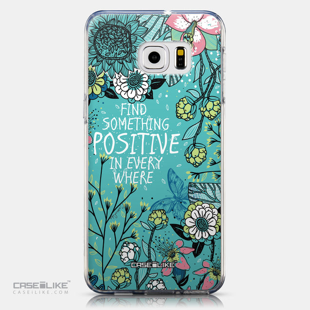 CASEiLIKE Samsung Galaxy S6 Edge Plus back cover Blooming Flowers Turquoise 2249