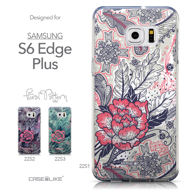 Collection - CASEiLIKE Samsung Galaxy S6 Edge Plus back cover Vintage Roses and Feathers Beige 2251