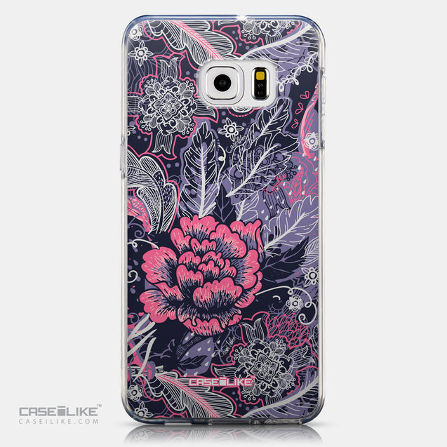CASEiLIKE Samsung Galaxy S6 Edge Plus back cover Vintage Roses and Feathers Blue 2252