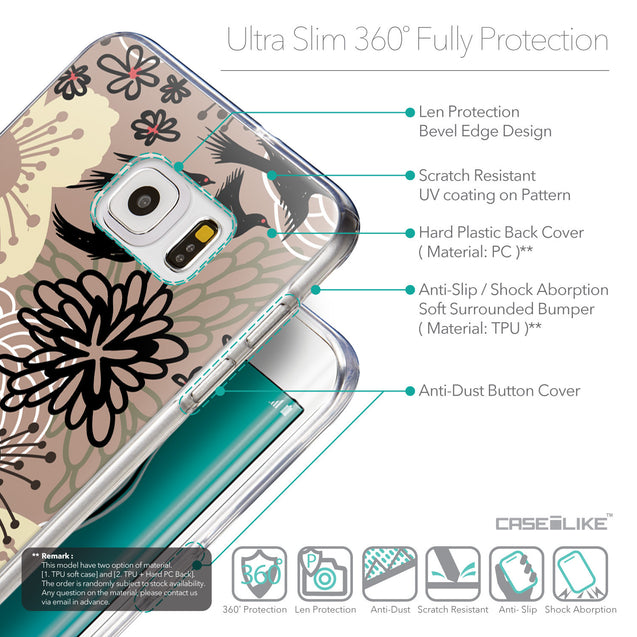 Details in English - CASEiLIKE Samsung Galaxy S6 Edge Plus back cover Japanese Floral 2254